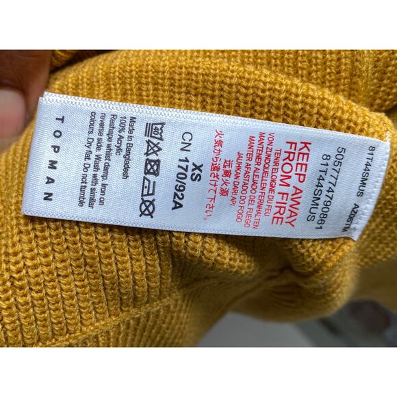 Topman XS Mustard knit sweater NWT - Picture 6 of 7